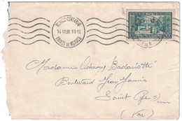 1938 - TIMBRE N° 124 SEUL SUR LETTRE OMEC KRAG MONACO CONDAMINE Pour ST SAINT CYR SUR MER VAR FRANCE - Storia Postale