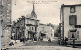 63 - MANZAT -- La Place Et La Fontaine Vue Prise Des Quatre Routes - Manzat