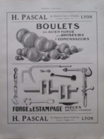 Boulets Acier Pour  MACHINE Broyeur & Concasseur Ets PAscal LYON- Page Catalogue Technique De 1925 (Dims Env 22 X 30 Cm) - Maschinen