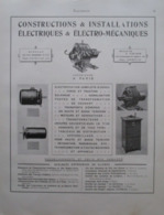 Installation électrique Ets Rue Campagne Premiere FLEURUS - Page Catalogue Technique De 1925 (Dims Env 22 X 30 Cm) - Otros Aparatos