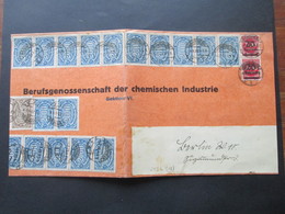 Infla 1923 Queroffset Nr. 253 Mit 17 Marken MiF Mit Nr. 254 Und 282 Mannheim Nach Berlin Gesendet - Lettres & Documents