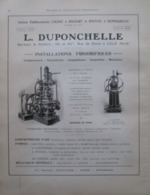 INSTALLATION FRIGORIFIQUE  Ets DUPONCHELLE à Lille Rue De Douai - Page Catalogue Technique De 1925 (Dims Env 22 X 30 Cm) - Tools