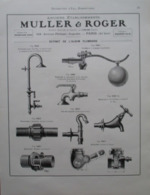 ROBINETTERIE MULLER & GALLET  - Page Catalogue Technique De 1925 (Dims Env 22 X 30 Cm) - Tools