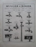 ROBINETTERIE MULLER & GALLET  - Page Catalogue Technique De 1925 (Dims Env 22 X 30 Cm) - Machines