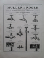 ROBINETTERIE MULLER & GALLET  - Page Catalogue Technique De 1925 (Dims Env 22 X 30 Cm) - Maschinen