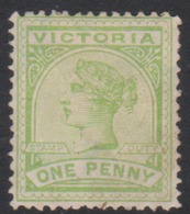 Australia-Victoria SG 285a 1887 One Penny Light Green, Mint Hinged - Mint Stamps