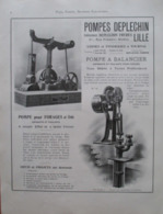 POMPE Pour FORAGES à Balancierz ETs DEPLECHIN Lille Rue Mottez - Page Catalogue Technique De 1925 (Dims Env 22 X 30 Cm) - Tools