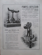 POMPE Pour FORAGES à Balancierz ETs DEPLECHIN Lille Rue Mottez - Page Catalogue Technique De 1925 (Dims Env 22 X 30 Cm) - Maschinen