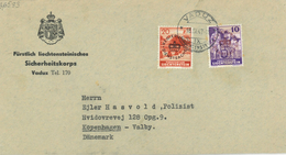Fürstlich Liechtensteinisches Sicherheitskorps Vaduz - Brief Nach Kopenhagen - Regierungs-Dienstsache 1947 [A5] - Service