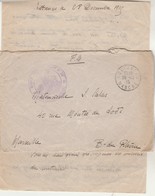 Lettre Cachet Hopital Complémentaire N° 49 COUTANCES Manche 28/12/1915  à Mlle Calas Marseille Texte Voir Description - Guerre De 1914-18