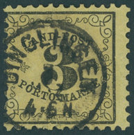 BADEN LP 2x O, 1863, 3 Kr. Schwarz Auf Gelb, Pracht, Gepr. Brettl, Mi. 150.- - Autres & Non Classés