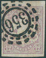 BAYERN 18 O, 1867, 12 Kr. Hellbraunviolett, Kabinett, Mi. 130.- - Sonstige & Ohne Zuordnung