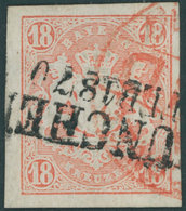 BAYERN 19 O, 1867, 18 Kr. Dunkelzinnoberrot, Kabinett, Mi. (220.-) - Sonstige & Ohne Zuordnung