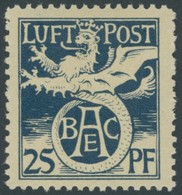 BAYERN FI *, 1912, 25 Pf. Flugpostmarke, Falzrest, Pracht, Mi. 200.- - Sonstige & Ohne Zuordnung