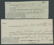 BRAUNSCHWEIG HELMSTAEDT, L1, 2 Verschiedene Postscheine (1841/3), Pracht - Vorphilatelie