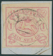 BRAUNSCHWEIG 1 BrfStk, 1852, 1 Sgr. Karmin, K2 ZORGE, Prachtbriefstück, Mi. (400.-) - Brunswick