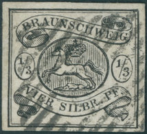 BRAUNSCHWEIG 5 O, 1856, 1/3 Sgr. Schwarz, Pracht, Gepr. Pfenninger, Mi. 450.- - Brunswick