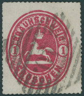 BRAUNSCHWEIG 18 O, 1865, 1 Gr. Rosa, Nummernstempel 40 (STADTOLDENDORF), Kleine Bugspur Sonst Pracht - Braunschweig