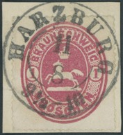 BRAUNSCHWEIG 18 BrfStk, 1865, 1 Gr. Rosa, K2 HARZBURG, Luxusbriefstück, Signiert - Brunswick