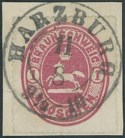 BRAUNSCHWEIG 18 BrfStk, 1865, 1 Gr. Rosa, K2 HARZBURG, Luxusbriefstück, Signiert - Braunschweig