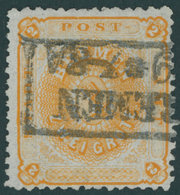 BREMEN 10a O, 1866, 2 Gr. Dunkelgelblichorange, Pracht, Gepr. Pfenninger, Mi. 450.- - Bremen