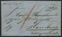 HAMBURG VORPHILA 1859, Fußpoststempel F.P. 20/2 Auf Forwarded-Letter Von Bogota (Kolumbien) Nach Hamburg, Prachtbrief, R - Other & Unclassified