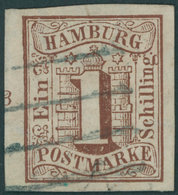 HAMBURG 2 O, 1859, 1 S. Rotbraun, Breitrandig Mit Linkem Reihenzähler, Kabinett, Gepr. U.a. Pfenninger - Hamburg