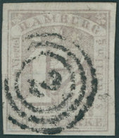 HAMBURG 8a O, 1864, 11/4 S. Hellflieder, Pracht, R!, Gepr. Bühler, Mi. 1200.- - Hamburg