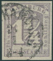 HAMBURG 8e O, 1864, 11/4 S. Stumpfviolett, Pracht, Mi. 120.- - Hamburg