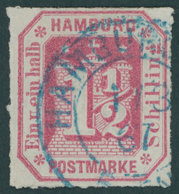 HAMBURG 21 O, 1866, 11/2 S. Karmin, Pracht, Gepr. Pfenninger, Mi. 160.- - Hamburg