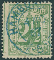 HAMBURG 22a O, 1867, 21/2 S. Dunkelolivgrün, Pracht, Mi. 100.- - Hamburg
