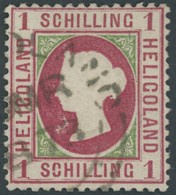 HELGOLAND 7a O, 1871, 1 S. Karmin/gelblichgrün, Normale Zähnung, Pracht, Gepr. Schulz, Mi. 380.- - Heligoland