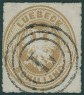 LÜBECK 12 O, 1863, 4 S. Mittelolivbraun, Dreiringstempel L, Pracht, Gepr. Engel - Lubeck