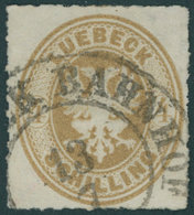 LÜBECK 12 O, 1863, 4 S. Mittelolivbraun, Pracht, Gepr. Grobe, Mi. 130.- - Lubeck