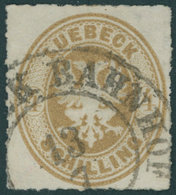 LÜBECK 12 O, 1863, 4 S. Mittelolivbraun, Pracht, Gepr. Grobe, Mi. 130.- - Luebeck