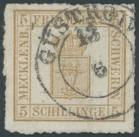 MECKLENBURG SCHWERIN 8y O, 1864, 5 S. Orangebraun, Dickes Papier, Pracht, Gepr. W. Engel, Mi. 420.- - Mecklenburg-Schwerin