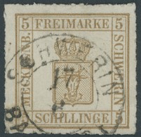 MECKLENBURG SCHWERIN 8z O, 1864, 5 S. Orangebraun, Geripptes Papier, K2 SCHWERIN BAHNHOF, Feinst, Gepr. Pfenninger Und B - Mecklenburg-Schwerin