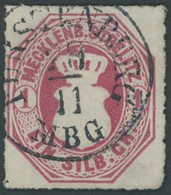 MECKLENBURG-STRELITZ 4 O, 1864, 1 Sgr. Dunkelrosarot, Zentrischer K1 FÜRSTENBERG, Kabinett, Gepr. W. Engel, Mi. (240.-) - Mecklenburg-Strelitz