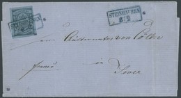 OLDENBURG 6a BRIEF, 1861, 1 Gr. Schwarz Auf Hellblau, Breitrandig Mit Blauem R2 STEINHAUSEN Auf Prachtbrief - Oldenburg