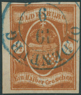 OLDENBURG 11a O, 1861, 1/2 Gr. Hellrotbraun, Blauer K2 OLDENBURG, Kabinett, Signiert, Mi. 650.- - Oldenbourg