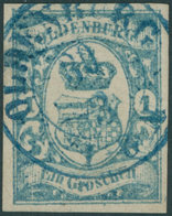 OLDENBURG 12b O, 1861, 1 Gr. Trübblau, Blauer K2 OLDENBURG, Kabinett, Gepr. U.a. Pfenninger, Mi. 320.- - Oldenburg