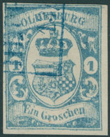 OLDENBURG 12b O, 1861, 1 Gr. Trübblau, Pracht, Gepr. Brettl, Mi. 320.- - Oldenbourg