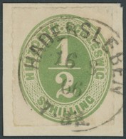 SCHLESWIG-HOLSTEIN 13 BrfStk, 1865, 1/4 S. Lebhaftgrünoliv, K1 HADERSLEBEN, Kabinettbriefstück, Gepr. Drahn, Mi. (70.-) - Schleswig-Holstein