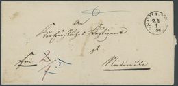 THURN Und TAXIS SCHLITZ, K1 Auf Dienstbrief (1856) Nach Niederaula, Rückseitiger Durchgangs- Und Ankunftsstempel, Etwas  - Precursores
