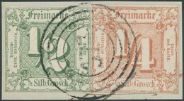 THURN Und TAXIS 13/4 BrfStk, 1859, 1/4 Sgr. Rötlichorange Und 1/2 Sgr. Grün, Nummernstempel 373 (GROSSRUDESTEDT), Dekora - Other & Unclassified