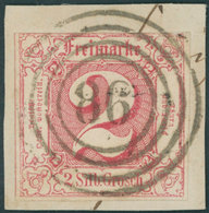 THURN Und TAXIS 16 BrfStk, 1861, 2 Sgr. Dunkelrosarot, Idealer Zentrischer Nummernstempel 86 (ZIERENBERG), Oben Lupenran - Other & Unclassified