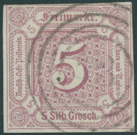 THURN Und TAXIS 18 O, 1859, 5 Sgr. Braunpurpur, Oben Links Lupenrandig Sonst Allseits Breitrandig, Pracht, Gepr. Drahn U - Sonstige & Ohne Zuordnung