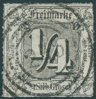 THURN Und TAXIS 35 O, 1867, 1/4 Sgr. Schwarz, Zentrischer Nummernstempel 245 (STADTSULZA), Pracht, Gepr. Pfenninger, Mi. - Other & Unclassified