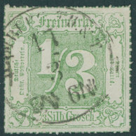 THURN Und TAXIS 46 O, 1867, 1/3 Sgr. Dunkelgelblichgrün, Leichte Papierwellung Sonst Pracht, Gepr. Bühler (voll Signiert - Other & Unclassified