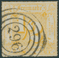 THURN Und TAXIS 47 O, 1866, 1/2 Sgr. Gelborange, Nummernstempel 296 (LOBENSTEI), Pracht, Gepr. Bühler, Mi. 150.- - Sonstige & Ohne Zuordnung